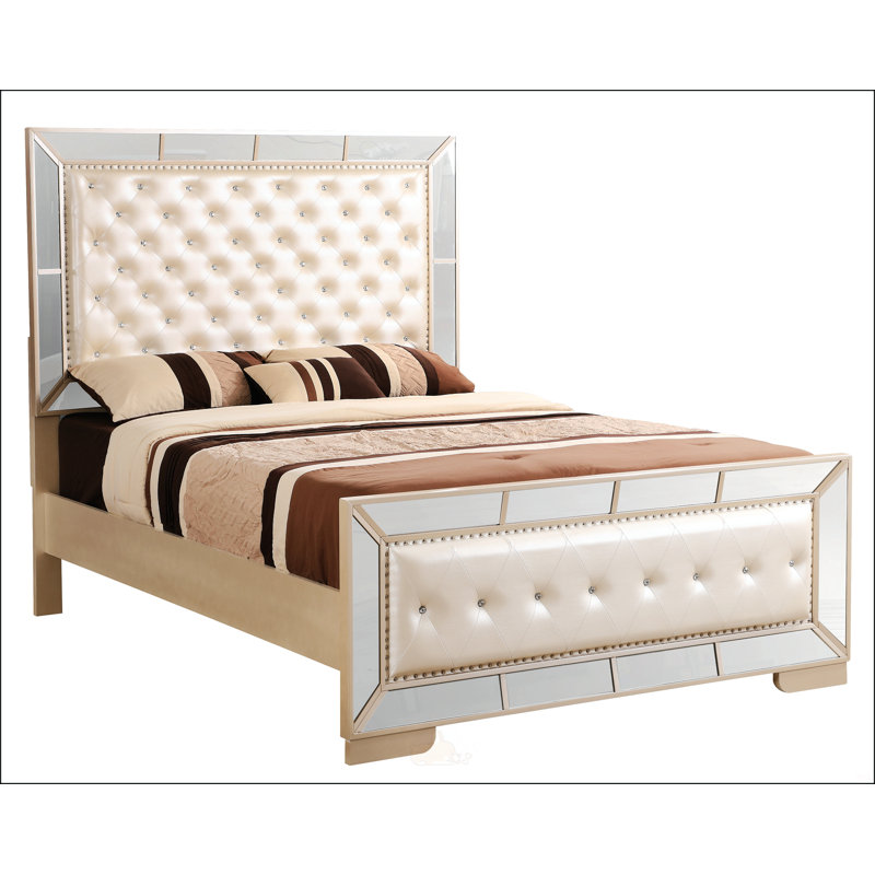Grand lit Elegant Pearl, Blanc cassé, Grand lit