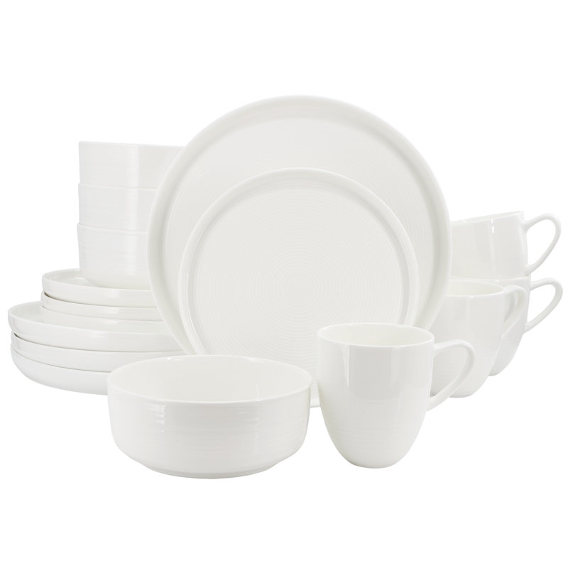Gibson 16 Piece Bone China Dinnerware Set in White