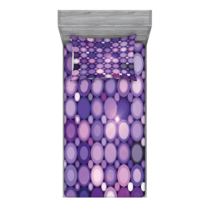 Microfiber Geometric Sheet Set, Twin XL Sheet Set with Fitted Sheet
