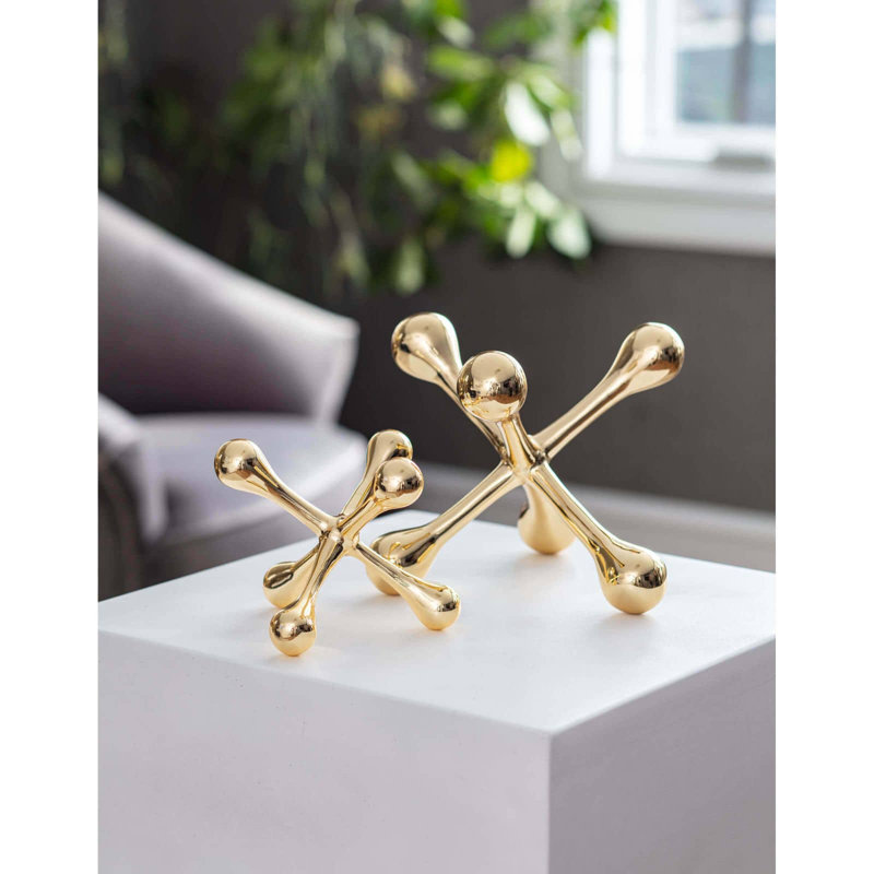Modern Jack, 4" H x 5" W x 5" D, Gold