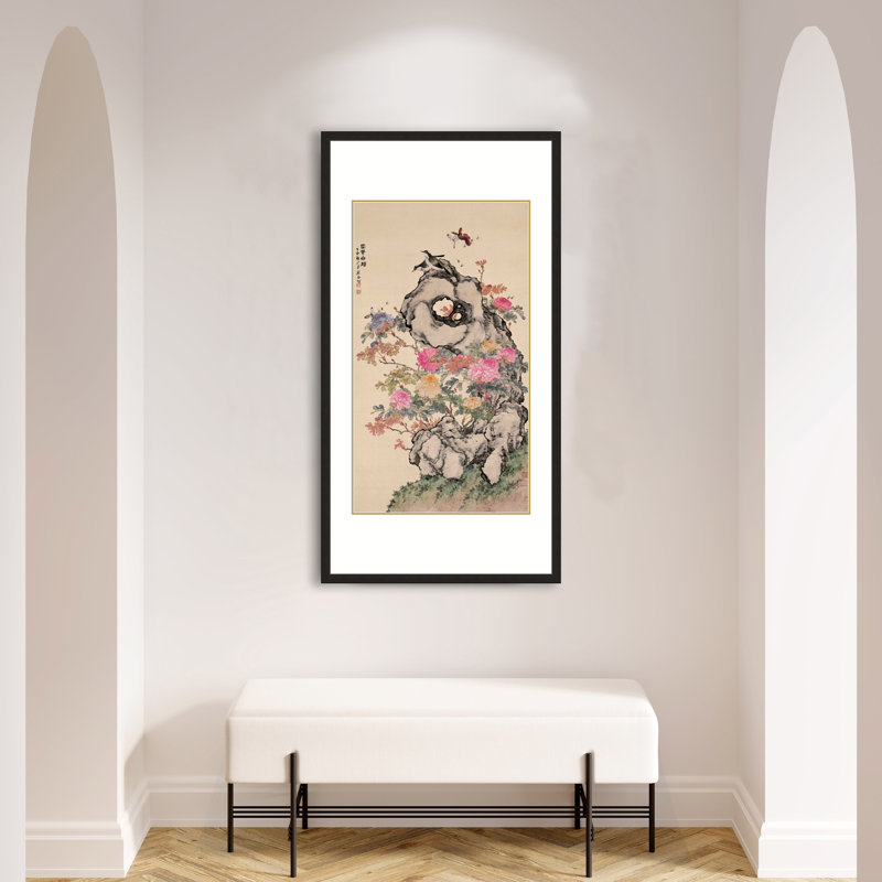 Bulbuls and Ponies by Ju Lian - Single Picture Frame Print, 30.5" H x 17.5" W