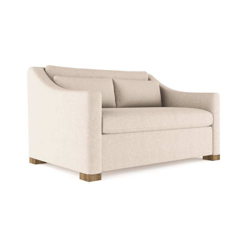 Causeuse Crosby, Velours moelleux huître, H 32,5 po x l 60 po x P 43 po, Ébène