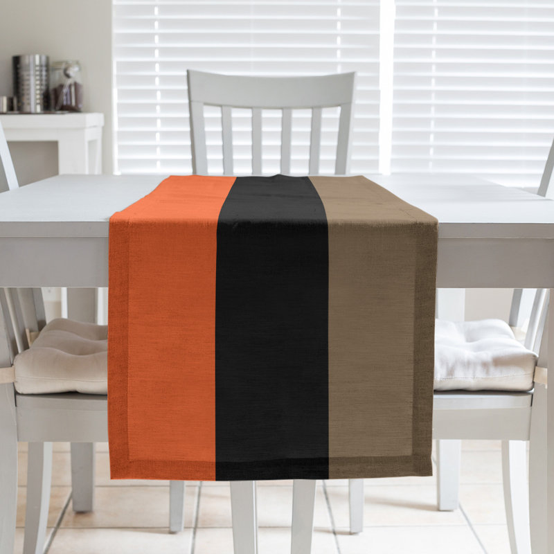 Chemin de table Seattle, 90 po x 16 po, Orange / noir / or, San Francisco