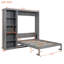 Lit escamotable double pleine grandeur avec tablettes