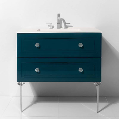 Alma 36.25" Wall Mounted Single Bathroom Vanity with Top