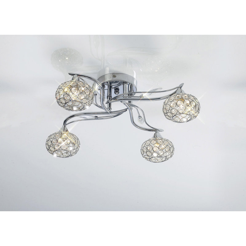 Ebersole 4 - Light Unique/Statement Chandelier, Polished Chrome