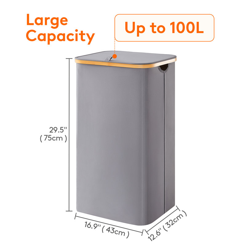 Laundry Hamper And Waste Basket Set, Grey