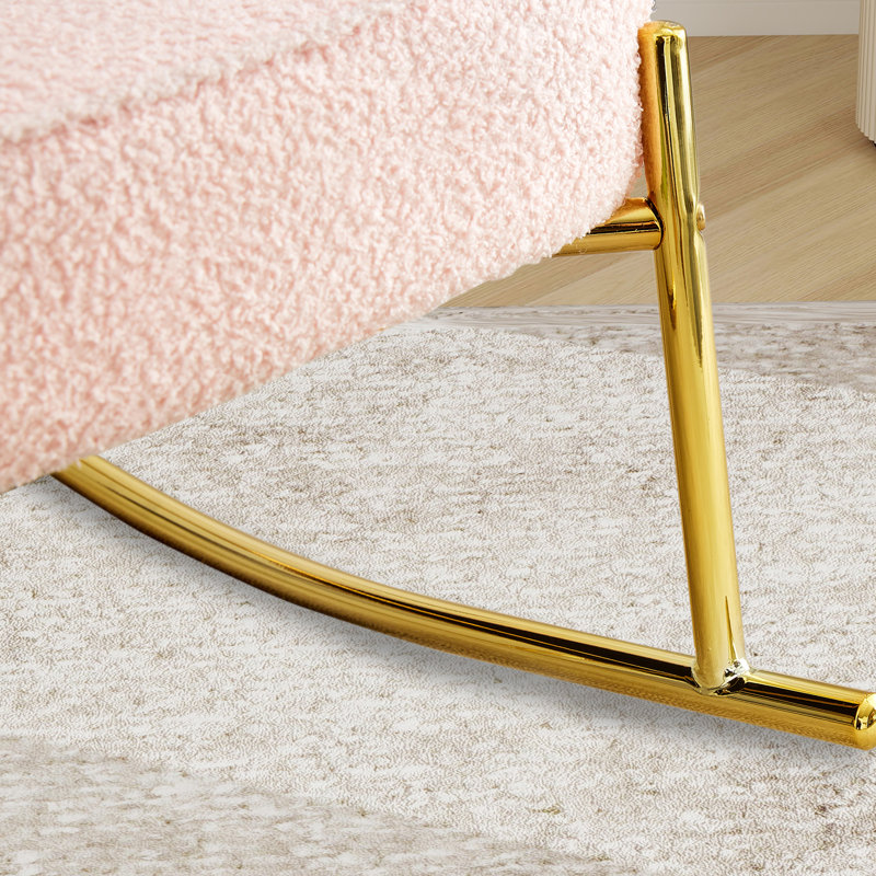 Petite chaise berçante rembourrée, Rose