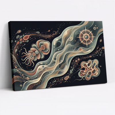 Art mural sur toile, cellules et bactéries microscopiques