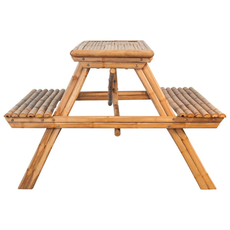 Rectangular Bamboo Outdoor Picnic Table , 115cm cm W 115cm cm D