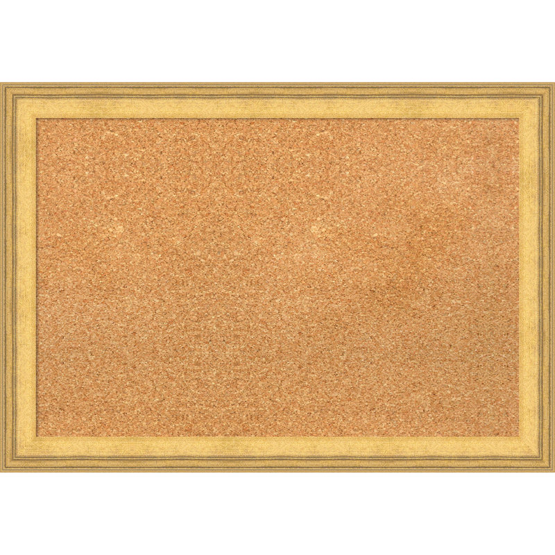 Panneau de liège Owen Gold Wood, tableau d'affichage en liège naturel, tableau d'organisation, Naturel, H 19 po x l 27 po