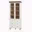 Armoire de rangement blanche en panneau de fibres à densité moyenne blanche, grands armoires de cuisine avec portes en verre et tablettes réglables, armoire de rangement autoportante pour la cuisine, le salon