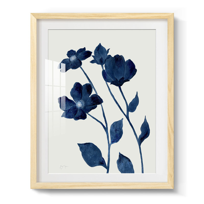 Indigo Bloom I - impression encadrée, Naturel, H 28,5 po x l 20,5 po