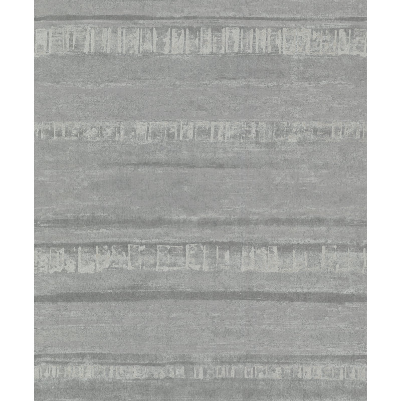 Rakasa Striped Metallic Wallpaper Roll, Gray
