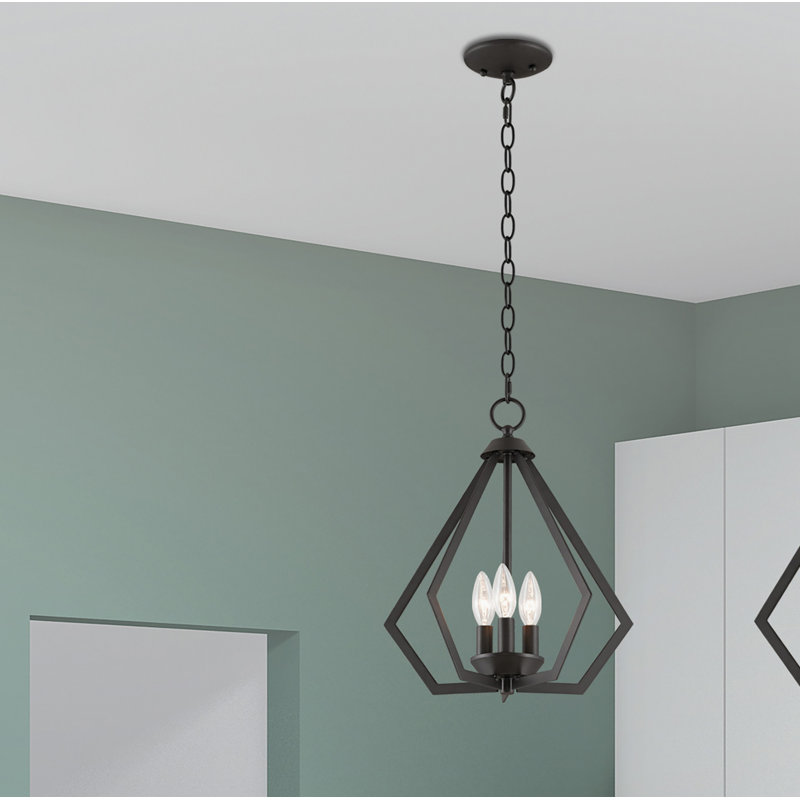 Lustre géométrique unique à 3 lumières Buckeys, Bronze