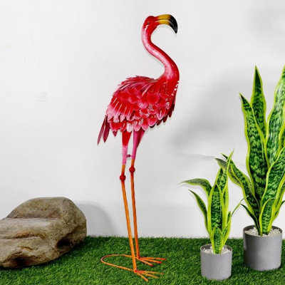 Statue de jardin extérieur flamant rose