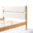 Upholstered Panels with Natural Rubber Wood Frame Platform Bed, Queen