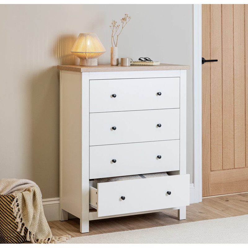 Maryhannah 79cm W 4 - Drawer Chest of Drawers, Alabaster