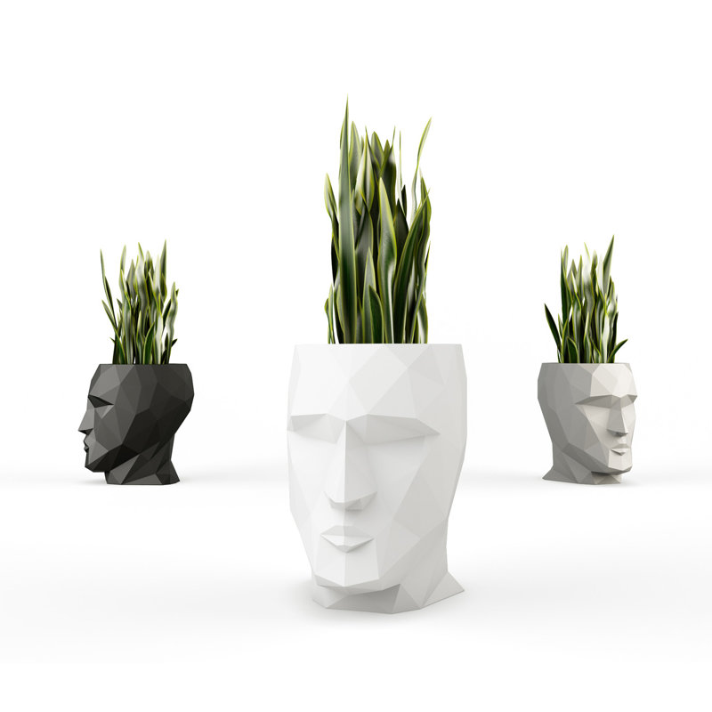 Adan Resin Statue Planter, Ice, 7 "H x 5 "W x 7 "D