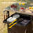 39.5" Outdoor Grill Cart with Storage Cabinet Stainless Steel Top Weatherproof Cover, Lockable Wheels Multi-Function Prep Station & Pizza Oven Table for BBQ,Backyard Kitchen
