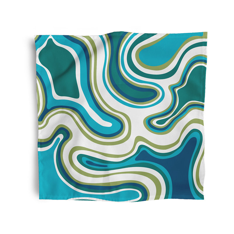 Whitbeck Polyester Abstract Square Napkin, 18" W x 18" L, Teal