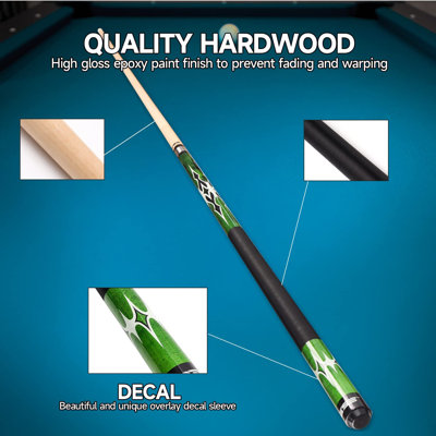 Ensemble de 4 queues de billard de billard en bois d'érable canadien GSE pour hommes / femmes, maison ou commercial / bar