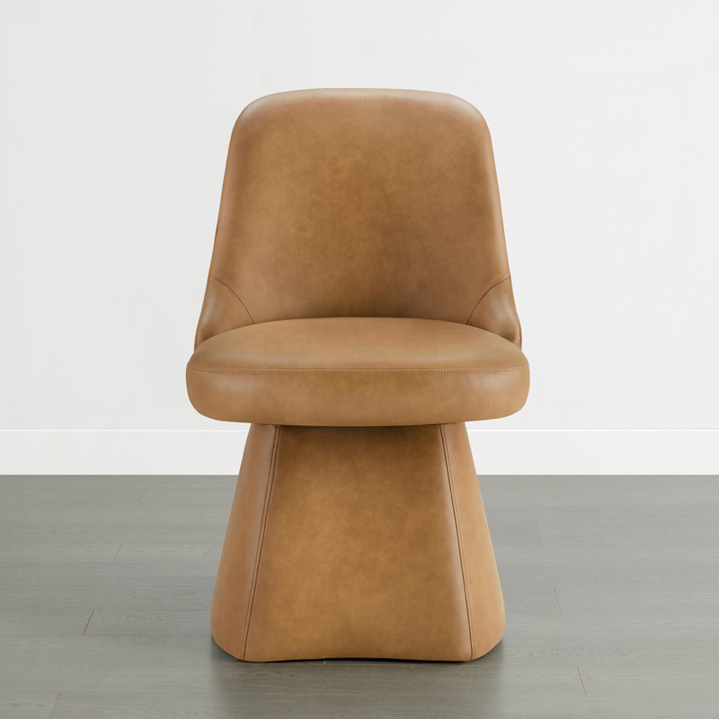 Chaise pivotante rembourrée en tissu, Chameau