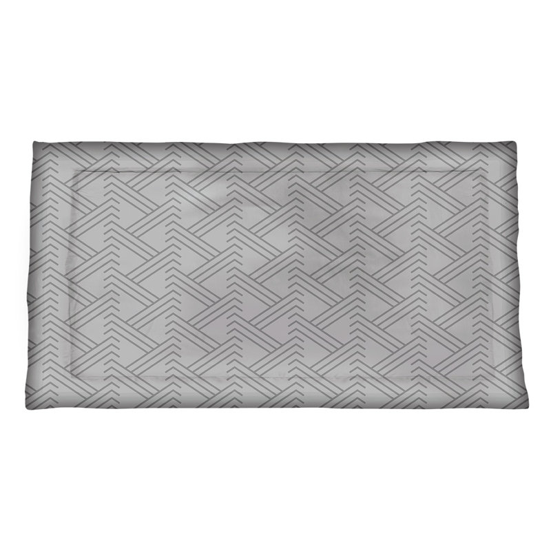 Taie décorative d’oreiller en zig zag classique, Roi, Polyester, Gris