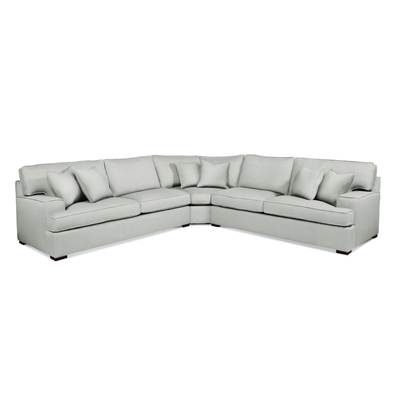 Sadie Corner Sectional, Java Finish, Green and Blue Stripe; 0252-54