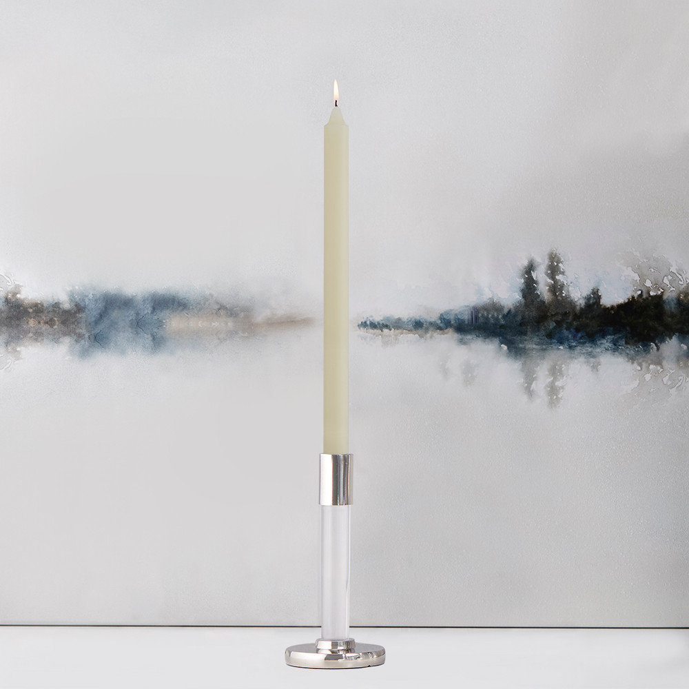 Unscented Taper Candle, 12" H x 0.88" W x 0.88" D, Ivory