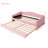 Twin Size Upholstered Daybed In Pink With Flexible Trundle Bed And Modern Soft Fleece Detachable Cart-1345674790-1345674840