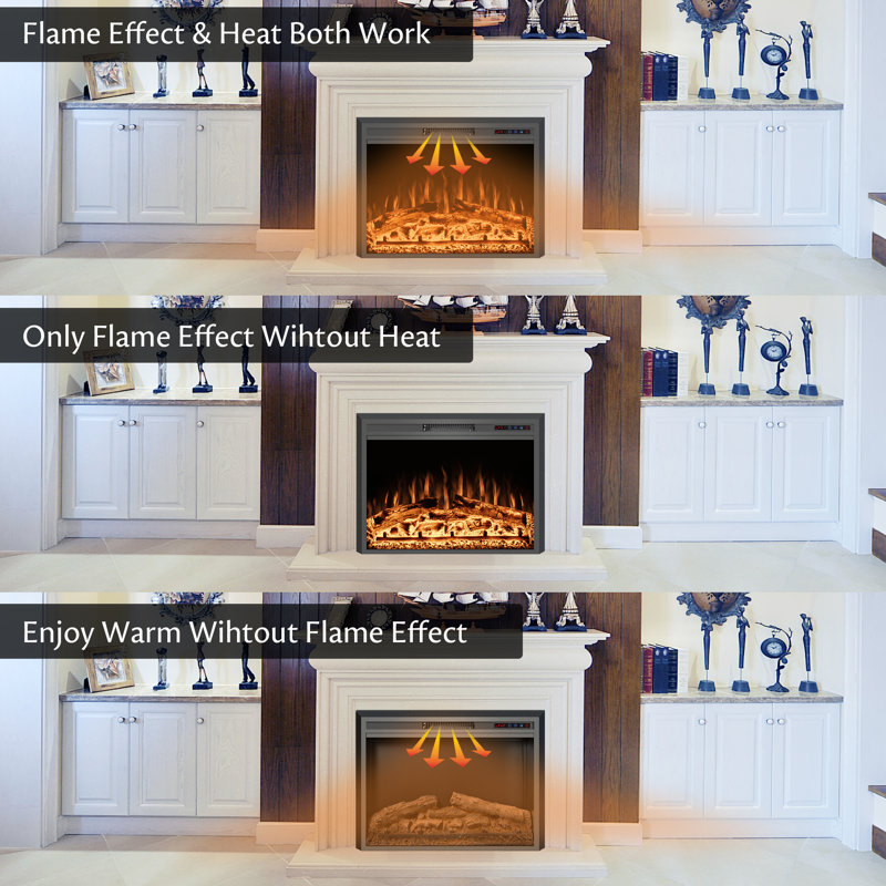 Virdi Electric Fireplace Insert, 21.1" H x 25.35" W x 6.5" D