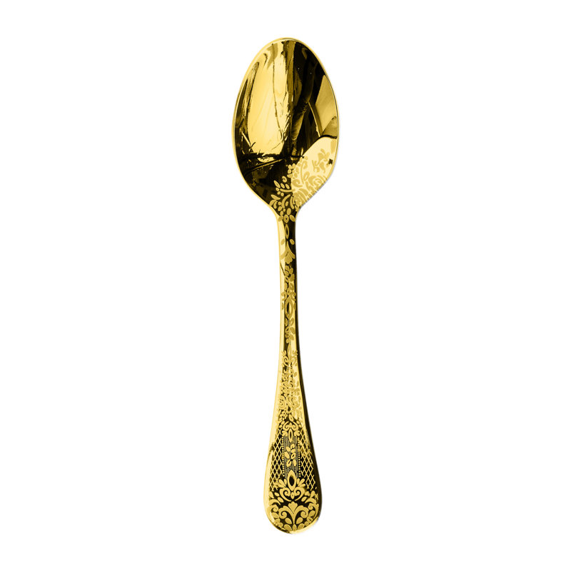 Casablanca Espresso Spoon - 12 Pieces - Stainless Steel, Oro