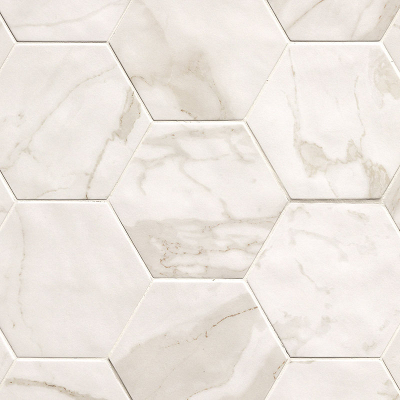 Roma 8 x 10" Hexagon Calacatta Gold Look Tile