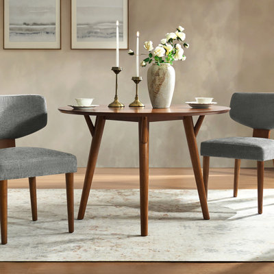 Germa Mid-Century Modern Dining Table With Solid Wood Legs