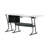 Sewing Table With Storage Drawers And Large Lower Shelf, Black And White, 24"D X 60"W X 29"H