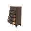 Stylish Bedroom Furniture Set With Rustic Grey Finish And Five Drawers For Ample Storage