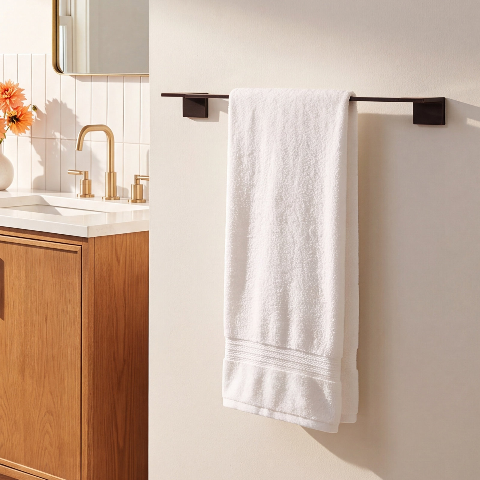 Vero 20" Wall-Mounted Towel Bar, Venetian Bronze