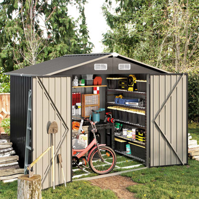 8 ft. W x 6 ft. D Metal Storage Shed
