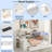 Wood Daybed With Storage Shelves, 2 Drawers, Charging Station, Led, Desk And Upholstered Headboard-414183018-414183016