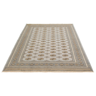 Tapis gris Finha Peshawar Bokhara 8 pi 0 po x 10 pi 3 po