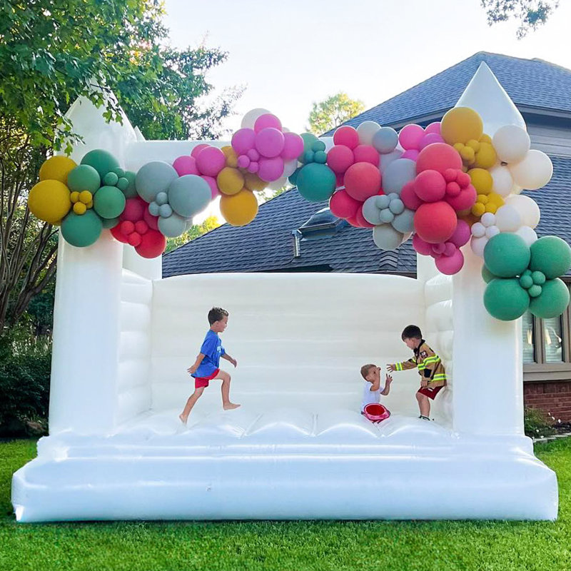 Commercial Bounce House with Air Blower for Party/Event, 12' H x 13' W x 13' D, White