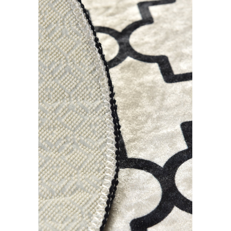 Monongahela Natural Fiber Non-Slip Bath Rug, White
