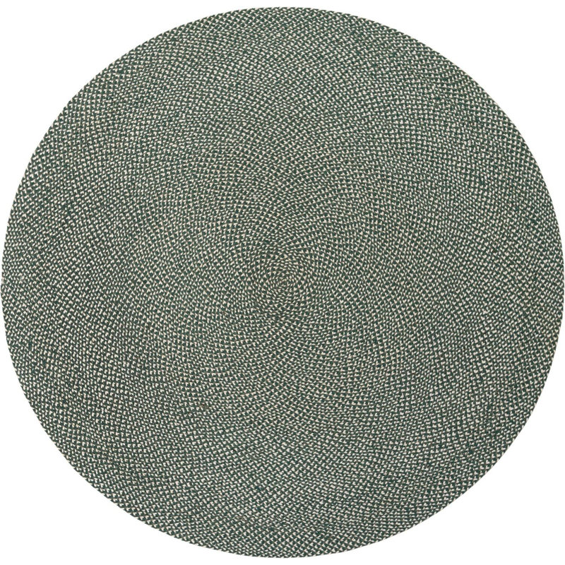 Tapis contemporain Aideen - vert, Rond 7 pi 10 po