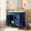 Meuble-lavabo moderne avec lavabo en résine, 2 portes à fermeture douce et 4 tiroirs-1401096496