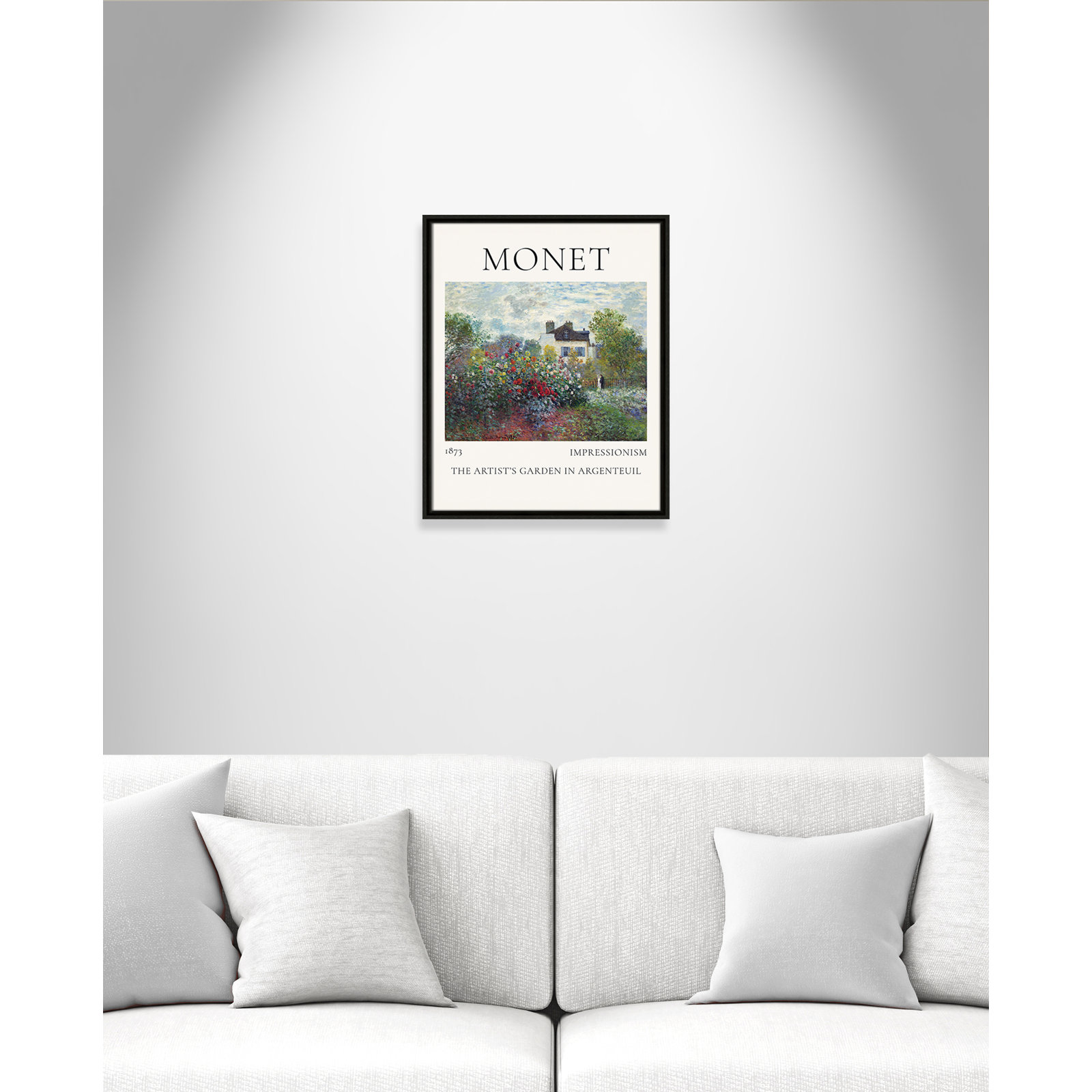 Rocchetto "Artists Garden in Argenteuil" Print, Espresso Floater Frame, No, 21.5" H x 17.5" W x 2" D
