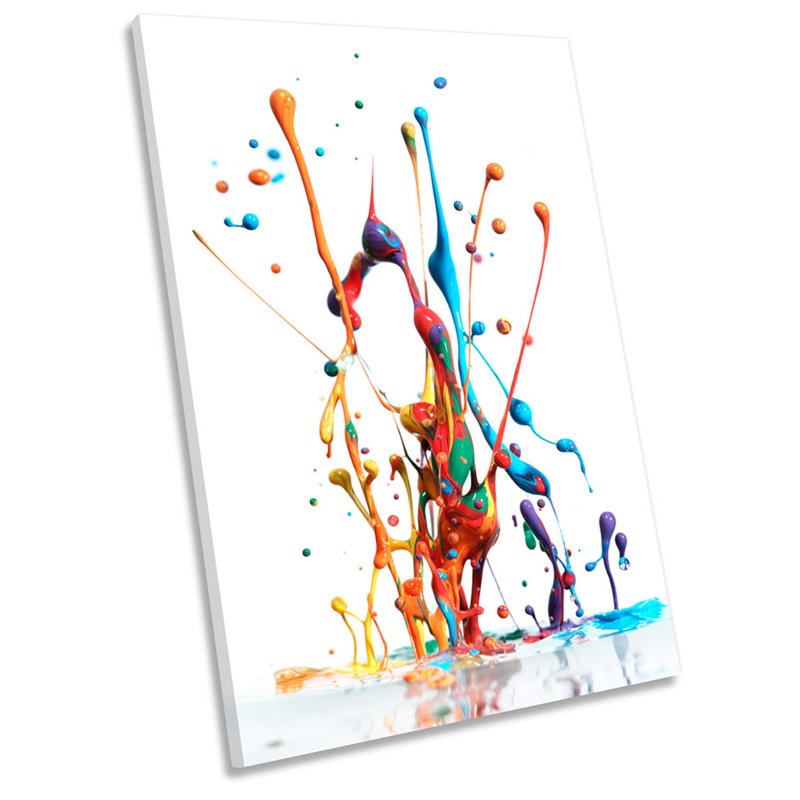 Modern Paint Splash Abstract Picture - Wrapped Canvas Print, 76.2cm H x 50.8cm W
