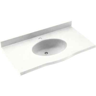 61'' Solid Surface Single Bathroom Vanity Top with Sink