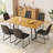 Kitchen Dining Set, Extendable Dining Table with Upholstered Dining Chairs-124957671