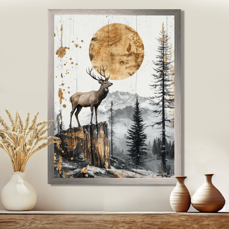 Glynice - animaux, art mural sur toile, Argent argent, H 20 po x l 12 po, Reproduction encadrée sans passe-partout